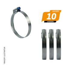 Abraçadeira Recartilhada Fita 9mm Aço Carbono 51 x 64mm - Suprens - 10 Unidades