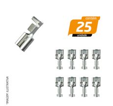 Terminal de Encaixe Fêmea Estanhado 1,5mm com Trava - Rainha das Sete - 25 Unidades
