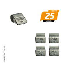 Contrapeso com Garra Alta em Chumbo para Roda Liga Leve Universal 10g - Procad - 25 Unidades