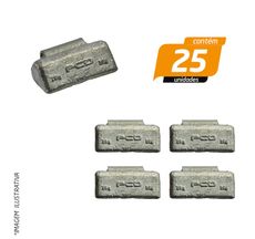 Contrapeso com Garra Alta em Chumbo para Roda Liga Leve Universal 20g - Procad - 25 Unidades
