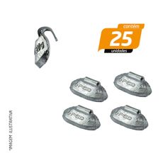 Contrapeso 20g com Garra Baixa em Chumbo para Rodas de Aço Linha Leve Fiat - Procad - 25 Unidades