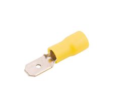 Terminal Isolado Macho Amarelo 2,5 a 6,0mm - Crimper - 25 Unidades