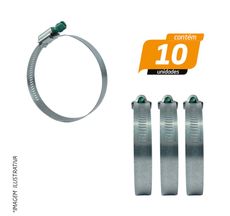 Abraçadeira Recartilhada Fita 14,5mm Aço Carbono 64 x 83mm - Suprens - 10 Unidades