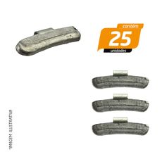 Contrapeso com Garra Alta em Chumbo para Roda Liga Leve Universal 40g - Procad - 25 Unidades