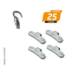 Contrapeso com Garra Alta em Chumbo para Roda Liga Leve Universal 45g - Procad - 25 Unidades