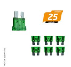 Fusível Encaixe 30A Verde - Hikari - 25 Unidades