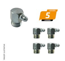 Bico de Engraxadeira Polegada 1/2" 90º - 5 Unidades