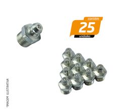 Bico de Engraxadeira Reta Polegada 3/8" - 25 Unidades