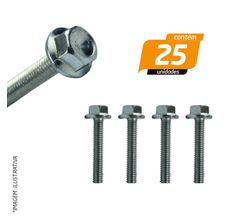 Parafuso Flangeado Rosca Total 6 x 25mm - 25 Unidades