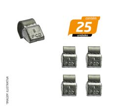 Contrapeso Com Garra Alta Em Chumbo Para Roda Liga Leve Universal 5G - Stampjet - 25 Unidades