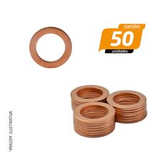 Arruela de Vedação em Cobre 7,3 x 15x1mm - 50 Unidades