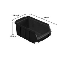 Gaveta Plástica Bin nº7 Com Encaixe na Lateral Preto