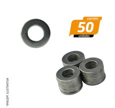 Arruela Lisa Aço Inox 6mm - 50 Unidades