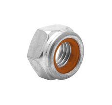 Porca Sextavada Zincada Auto Travante Nylon 8 x 1,25mm - 25 Unidades