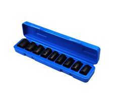 Jogo de Soquete de Impacto Longo Encaixe 1/2" 9 Peças - Waft