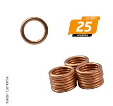 Arruela Cobre Carter Renault 16 x 22mm - 25 Unidades