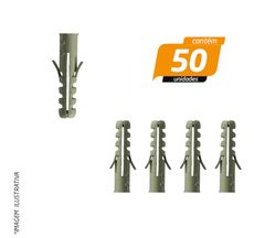 Bucha de Fixação Nylon S6 - 50 Unidades