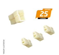 Capa Terminal Conector 2 Vias Terminal Macho - Rainha das Sete - 25 Unidades