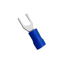 Terminal Forquilha Isolado Azul 5mm Fio 1,5 a 2,5mm - Crimper - 25 Unidades