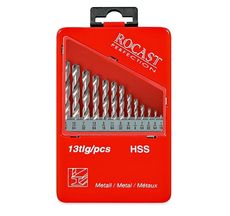 Jogo de Brocas Aço Rápido com 13 Peças Polegada - Rocast