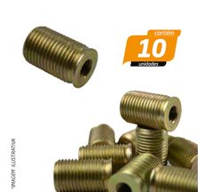 Bucha Passante Interno M8 x 1,25 Externo M16 x 1,5 Altura 26mm - 10 Unidades