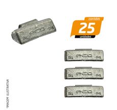 Contrapeso com Garra Alta em Chumbo para Roda Liga Leve Universal 25g - Procad - 25 Unidades