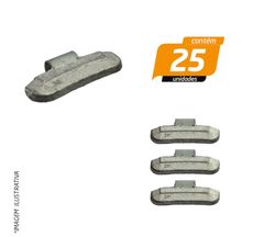 Contrapeso com Garra Alta em Chumbo para Roda Liga Leve Universal 35g - Procad - 25 Unidades