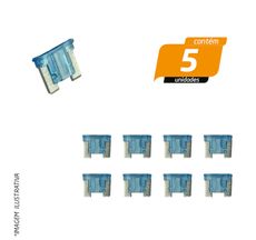 Micro Fusível de Encaixe Perfil Baixo 15A Azul - Hikari - 5 Unidades