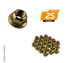 Porca Flangeada Travante M10 x 1,5mm - 25 Unidades