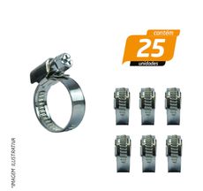 Abraçadeira Recartilhada Fita 9mm Aço Carbono Fita 9 x13mm - Rexon - 25 Unidades