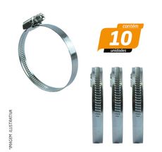 Abraçadeira Recartilhada Fita 9mm Aço Carbono Fita 38 x 51mm - Rexon - 10 Unidades