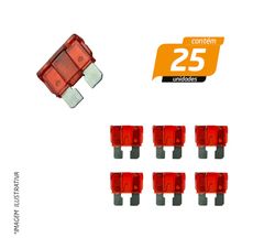 Fusível Encaixe 10A Vermelho - Hikari - 25 Unidades