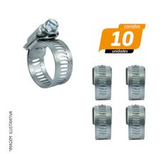 Abraçadeira de Rosca Sem Fim 14mm 19 x 27mm - Rexon - 10 Unidades