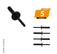 Rebite Pop Plástico 26 x 12,3 x 5mm - Plastcar - 5 Unidades