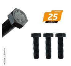 Parafuso Sextavado 10.9 Rosca Grossa Total Enegrecido Fosfatizado 14 x 50mm - 25 Unidades