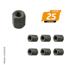 Porca Sextavada Aço Alta Escapamento 8mm - 25 Unidades