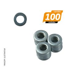 Arruela Lisa Comum Zincada 8mm - 100 Unidades