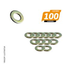 Arruela Lisa Ferro Bicromatizada 6 x 15mm - 100 Unidades