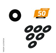 Arruela Lisa Zincada Preto 6 x 18mm - 50 Unidades