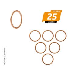 Arruela de Vedação em Cobre 16 x 19 x 1mm - 25 Unidades