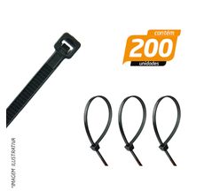Abraçadeira de Nylon Preta 2,6 x 1 x 100mm - Guinner - 200 Unidades