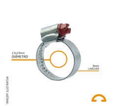 Abraçadeira Recartilhada Fita 9mm Aço Carbono 13 x 19mm - Suprens - 25 Unidades