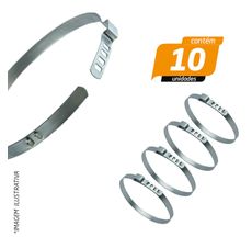 Abraçadeira Aperto Radial Fita 7mm para Coifa 71mm - Pentagono - 10 Unidades