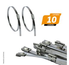 Abraçadeira Lacre em Aço Inox  400 x 5 mm - 10 Unidades