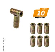 Bucha Passante Carcaça Interno 8 x 1,25 Externo 12 x 1,5 Altura 26mm - 10 Unidades