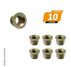 Bucha Roscada para Vela - Interno M14x1,25 Externo 18x1,5 Altura 16mm - 10 Unidades