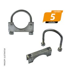 Abraçadeira 'U' Aço Carbono 51mm 2' - Grehder - 5 Unidades