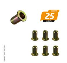 Rebite Tubular com Rosca Interna M6 1,25 x 16mm - 25 Unidades