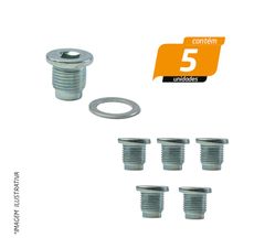 Bujão Cárter com Arruela M16 x 1,5 x 11mm - 5 Unidades