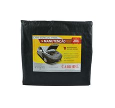 Kit Capa Frontal Corino Preto Proteção Lataria Simples Tirante 1,4 x 1,3 x 0,7 metros